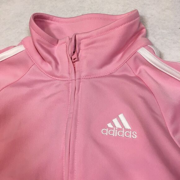 NWT Adidas Toddler Girls 12M 2 Piece Set Tracksuit Jacket Jogger Sweatpants Pink - Picture 2 of 16